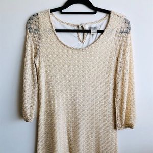 Lucky Brand Gold Dress Holiday Party Small S